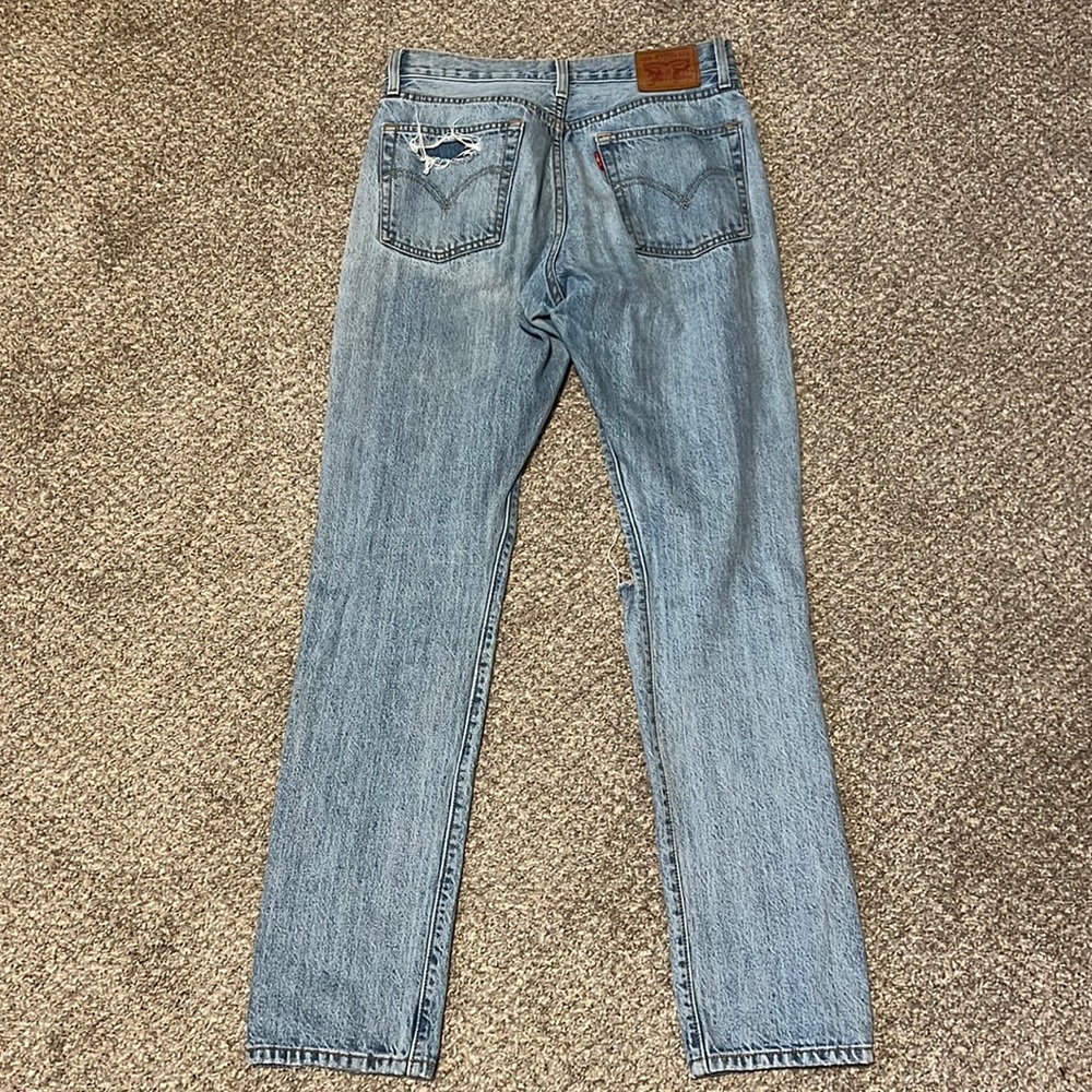 High waisted Levis 501 light wash